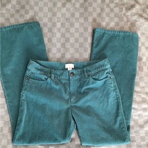 LOFT Teal Corduroy Pants - Teal Green